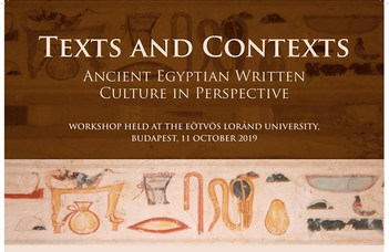 Angol nyelvű nemzetközi konferencia az Egyiptológia Tanszék szervezésében.
